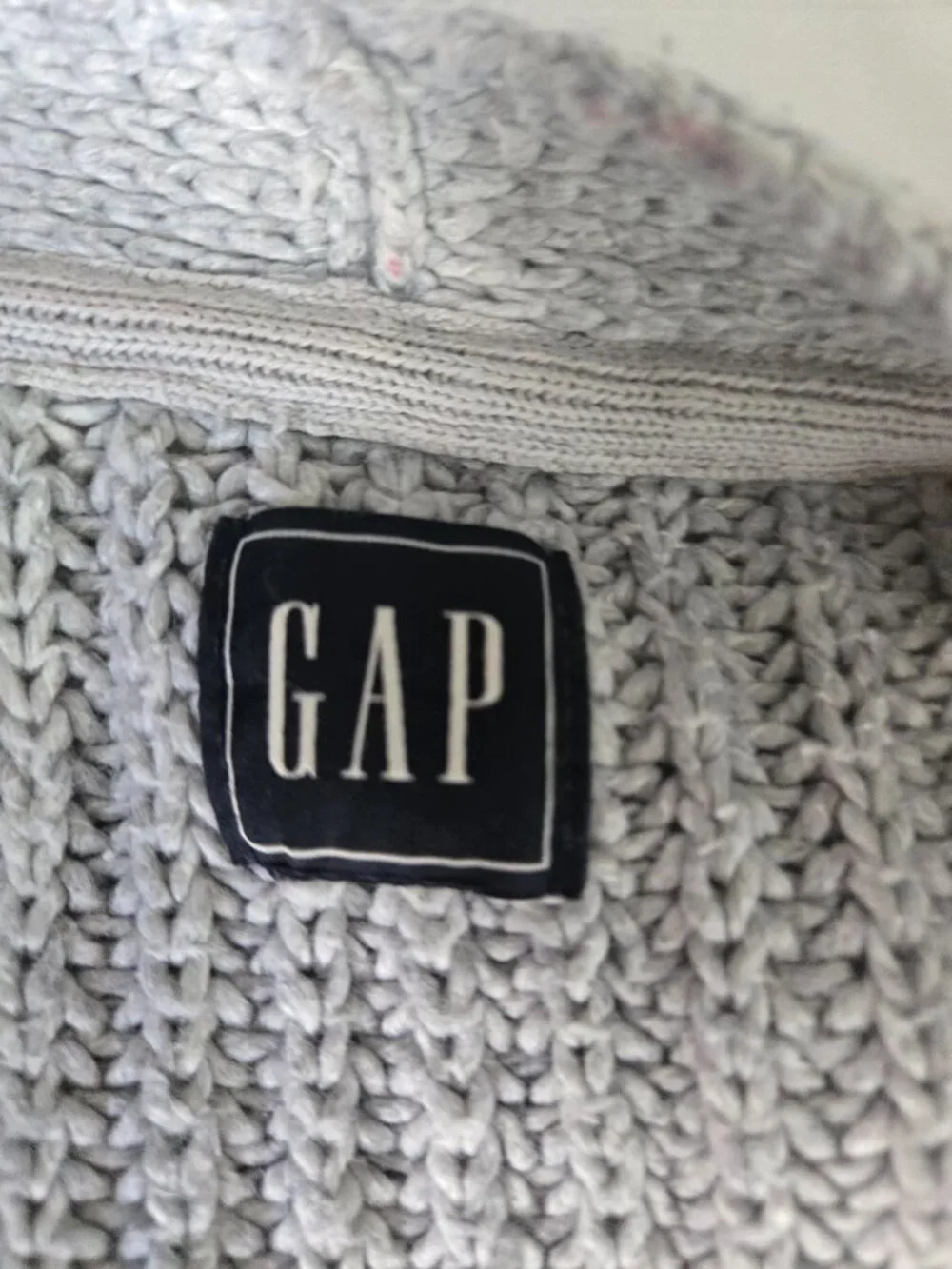 Gap Open Front Cardigan Sweater Grey Knit Tall M